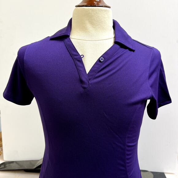Cutter & Buck CB DryTec Women's V-NeckPolo Size S Purple - Picture 1 of 7